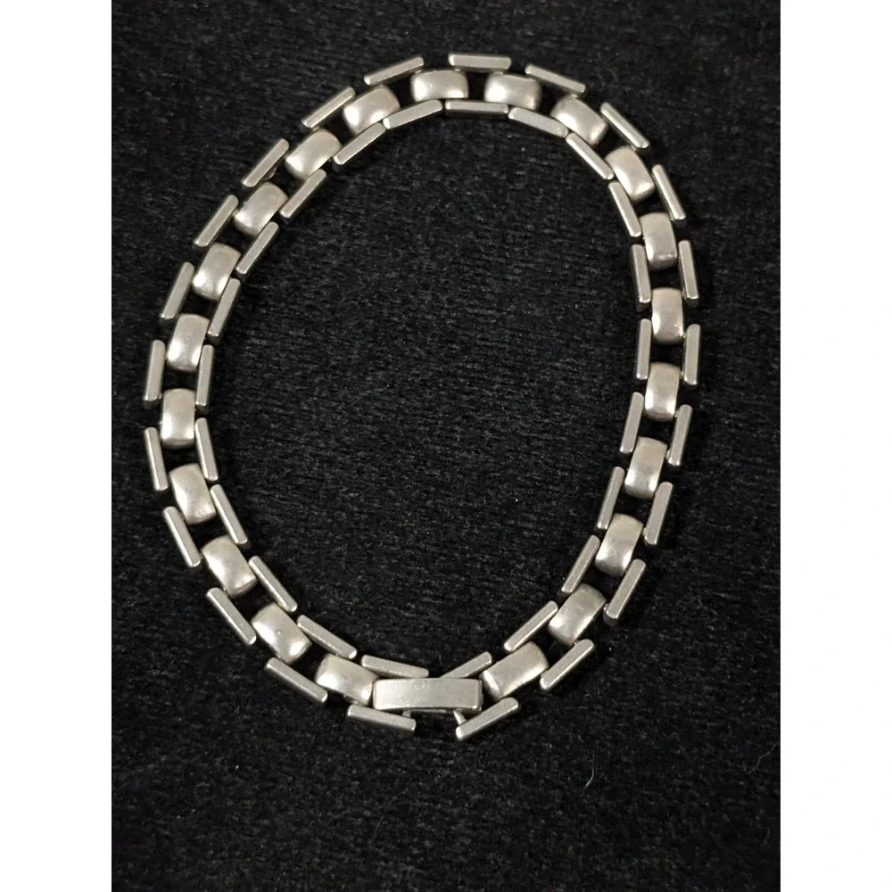 Gray Metallic Matte Panther Link Chain‎ Bracelet Classic Style 7 inches